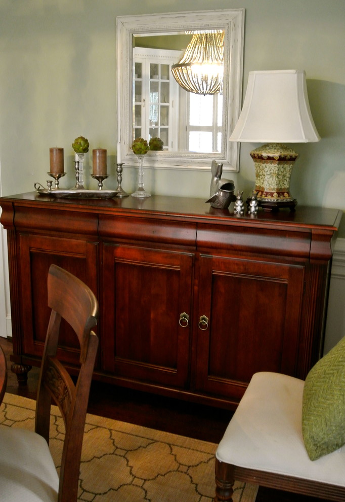 Example of an eclectic dining room design in Charlotte