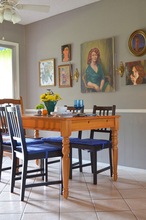 Eclectic artwork Dining Room