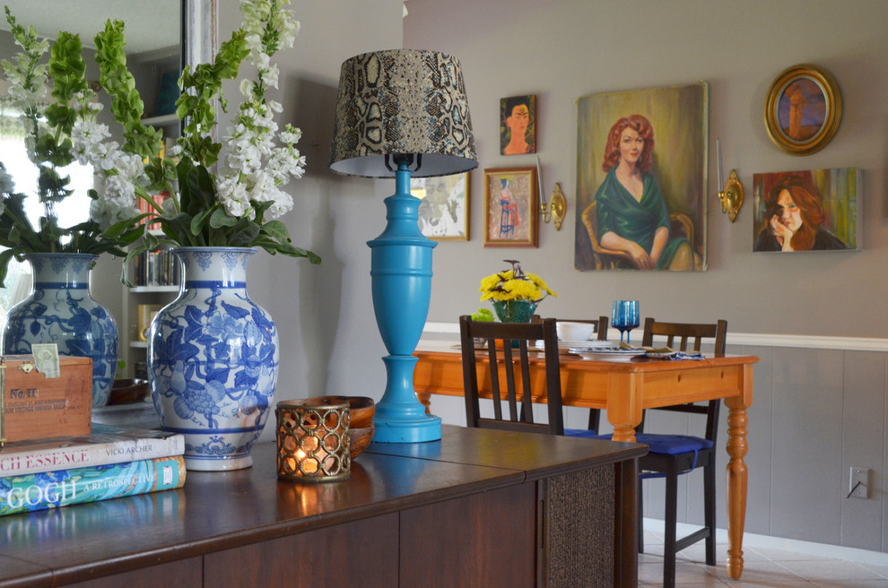 Eclectic dining room photo in Austin