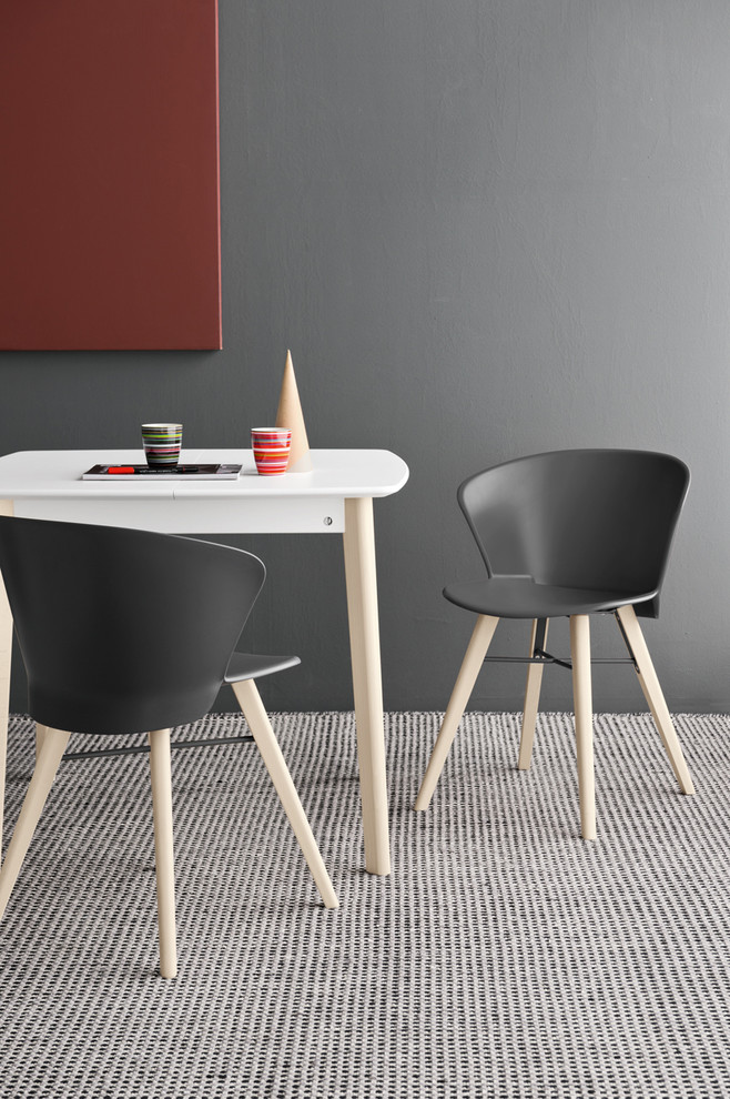 Bahia MW Chairs Bleached Beech Legs + Matte Grey Seats Modern