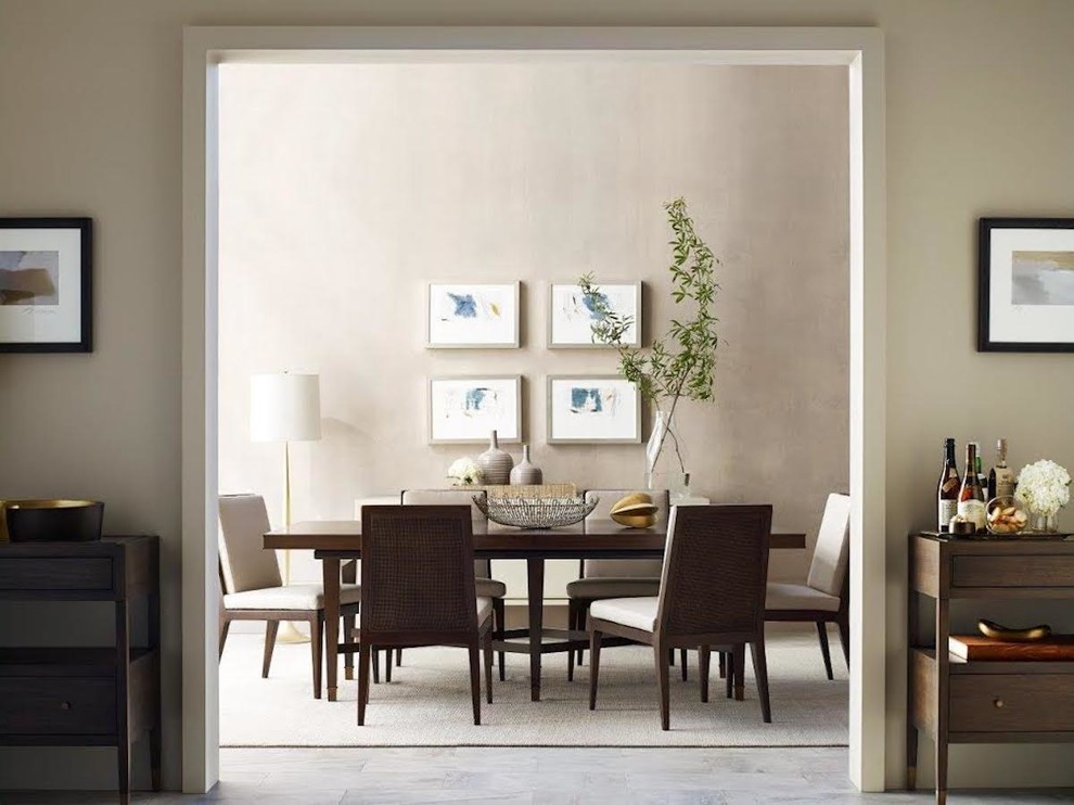 Inspiration for a large classic enclosed dining room in Denver with beige walls.