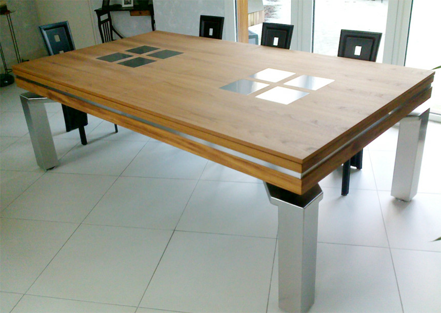 Baker Stainless Dining Pool Table Dallas Texas Contemporary Dining