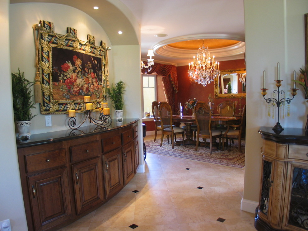 Photo of a mediterranean dining room in Santa Barbara.