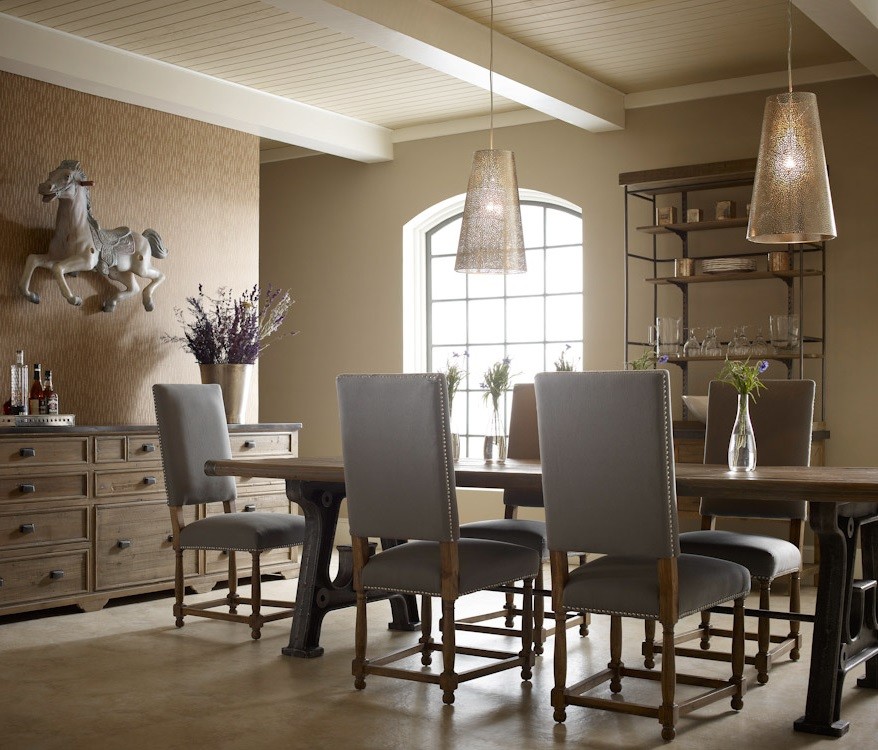 Example of an urban dining room design in Houston