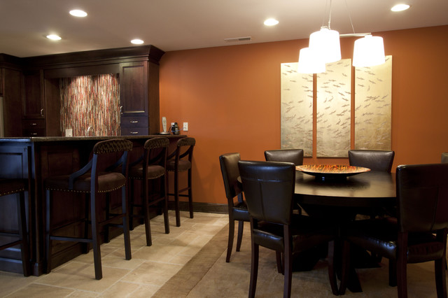 Basement Bar With Dining Game Table Contemporary Room Chicago By Se Interior Design Inc - Bar Table For Basement Basement Bar With Dining Game Table Contemporary Room Chicago By Se Interior Design Inc - Bar Table For Basement
