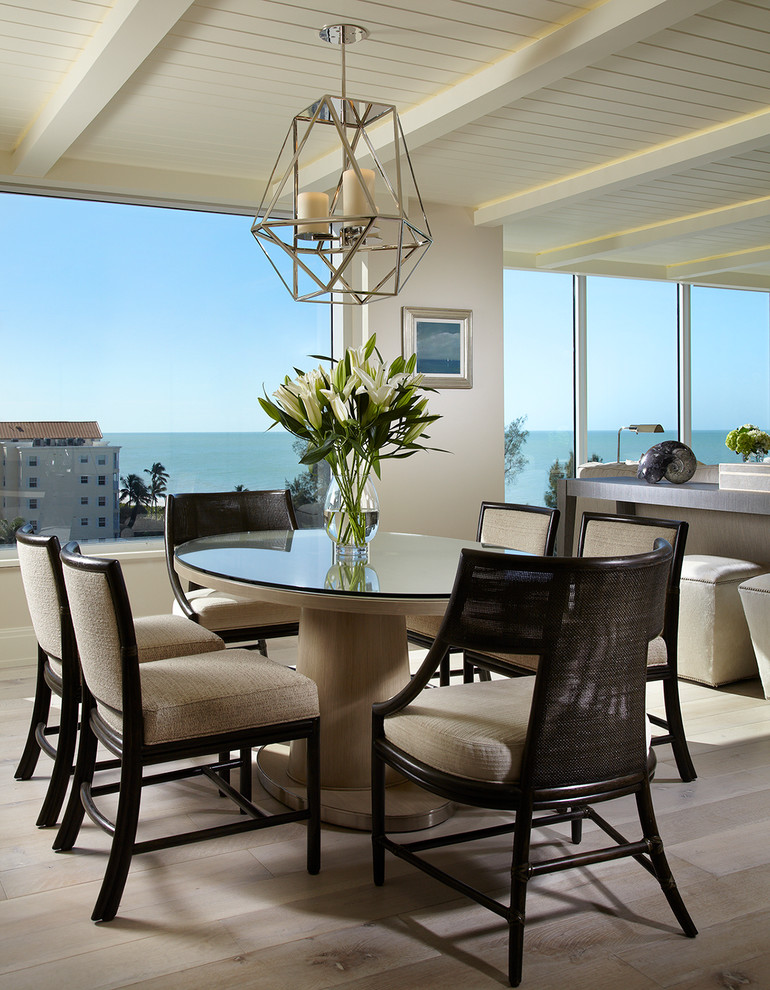 Inspiration for a coastal dining room remodel in Miami