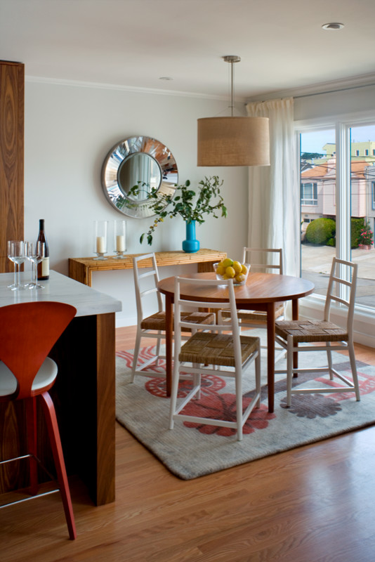 Example of a beach style dining room design in San Francisco