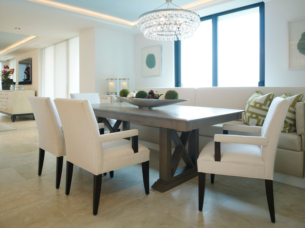 Inspiration for a coastal dining room in Miami.