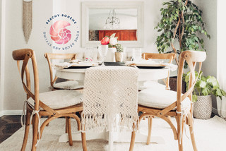 Coastal boho dining table deals