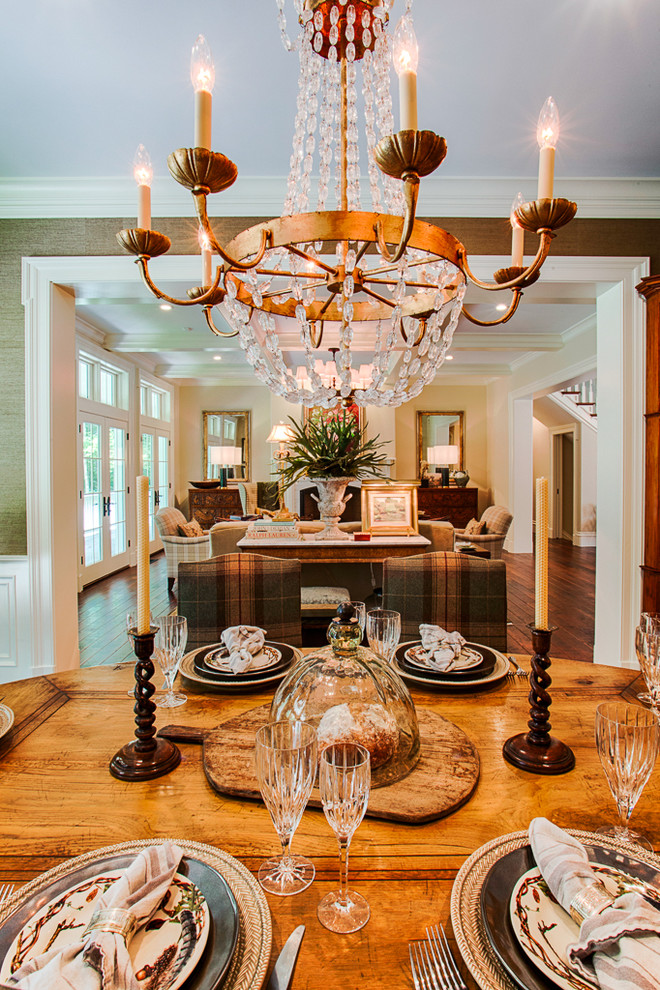 Design ideas for a country dining room in Other.