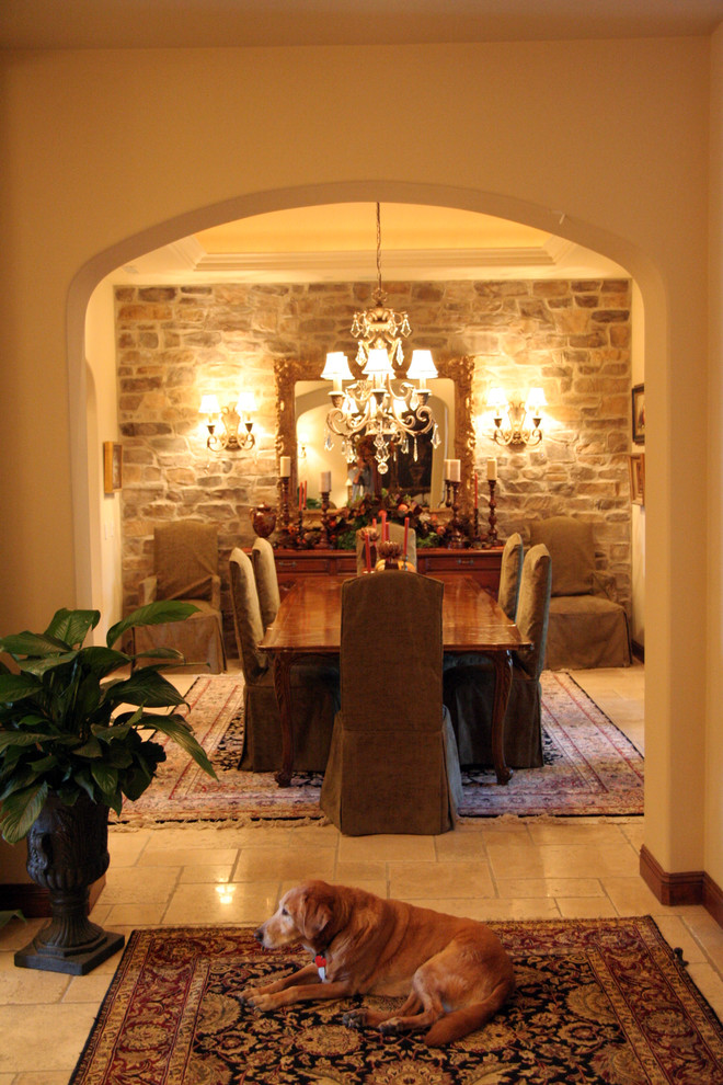 Tuscan dining room photo in Los Angeles