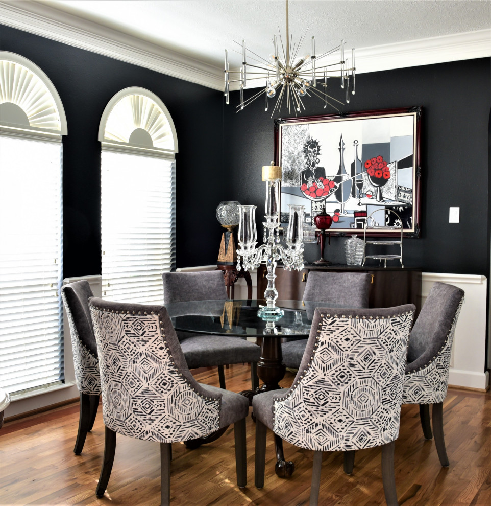 Black & White Dining Room Transitional Dining Room Houston by