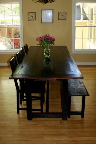 Black Distressed Tavern Style Table, Distressed Black Dining Room Set