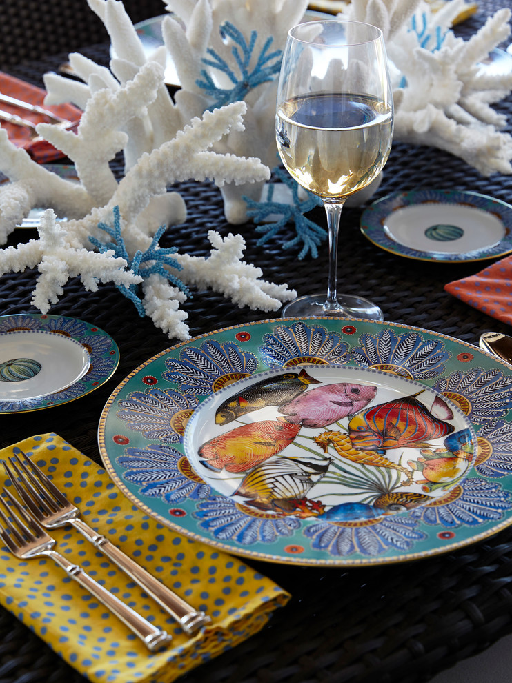 Inspiration for a coastal dining room remodel in Miami