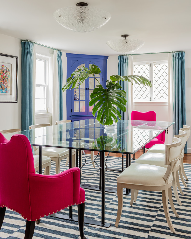 Example of a transitional dining room design in Boston