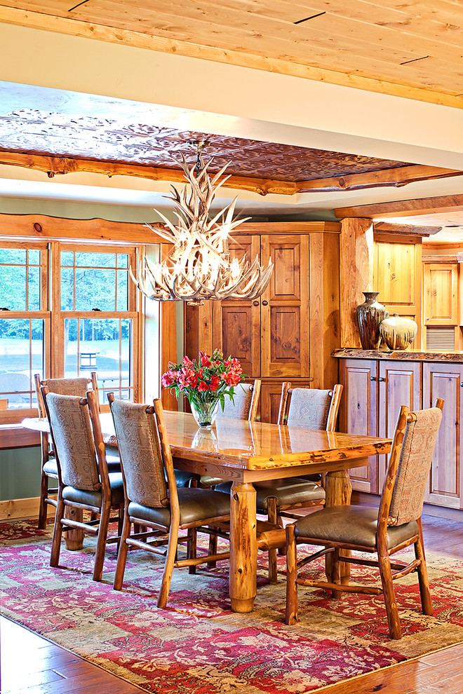Design ideas for a rustic dining room in Other.