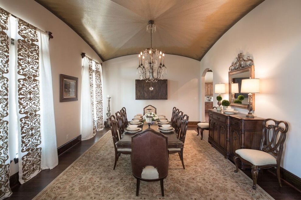 Photo of a mediterranean dining room in Houston.