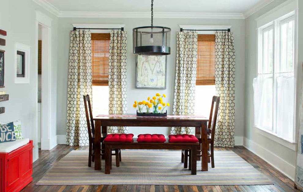 Inspiration for a classic dining room in Nashville with grey walls.