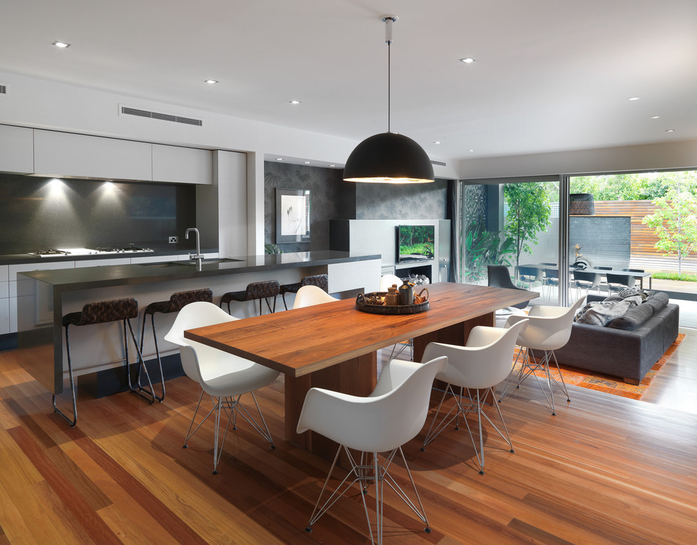 Example of a trendy great room design in Melbourne