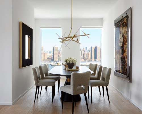 modern lighting above dining table