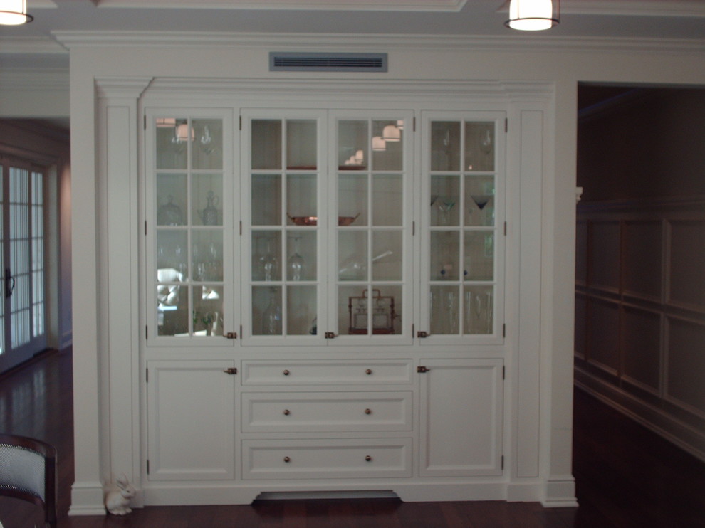 Blue China Cabinet In Dining Room