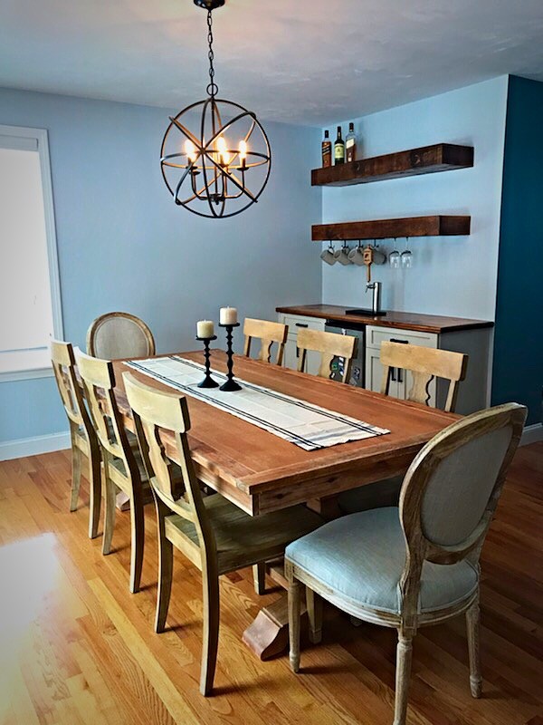 Built In Dry Bar Rustic Dining Room Boston by DelfsHaven