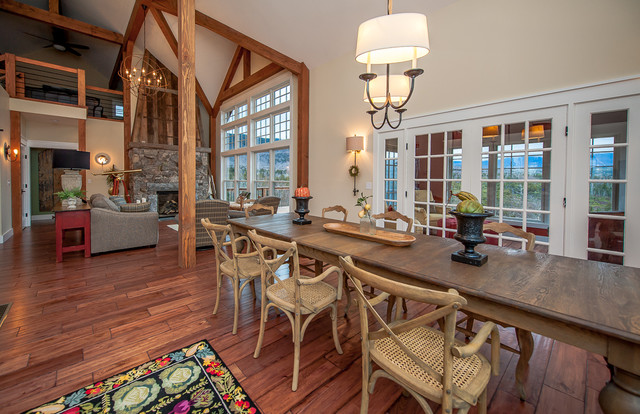 Cabot Barn Home Rustic Dining Room Burlington By Yankee Barn Homes Houzz