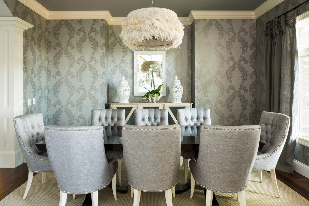 Transitional dark wood floor dining room photo in Minneapolis
