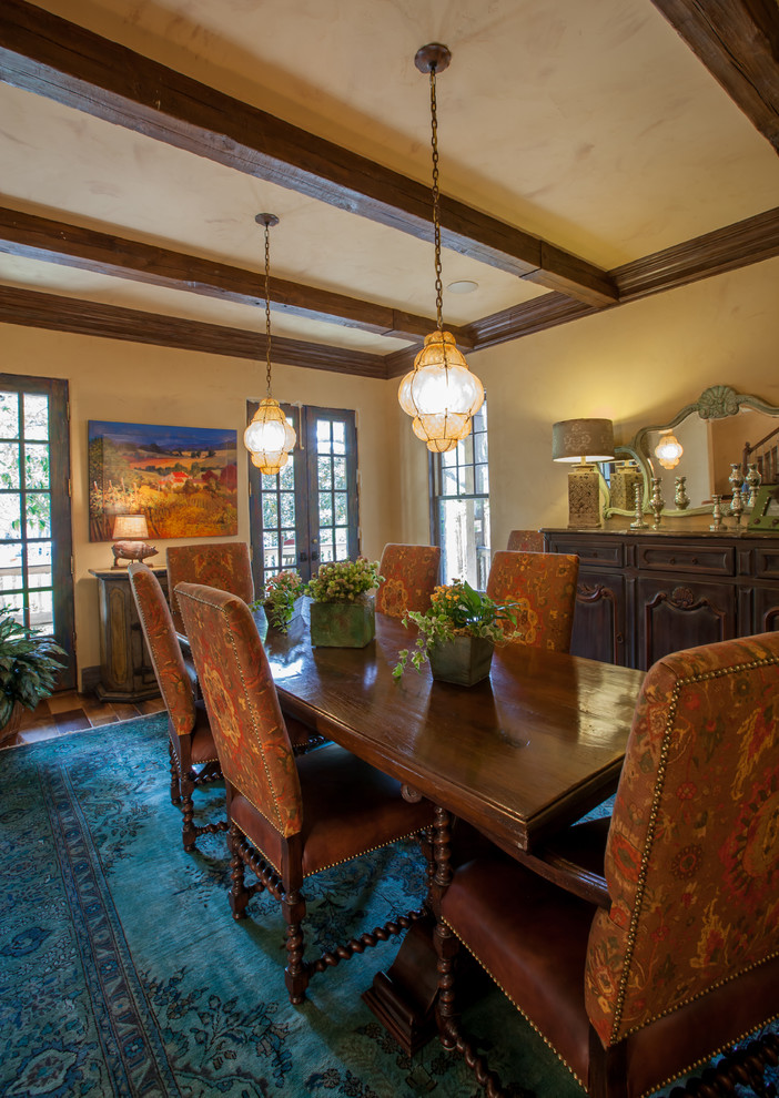 Mountain style dining room photo in Dallas