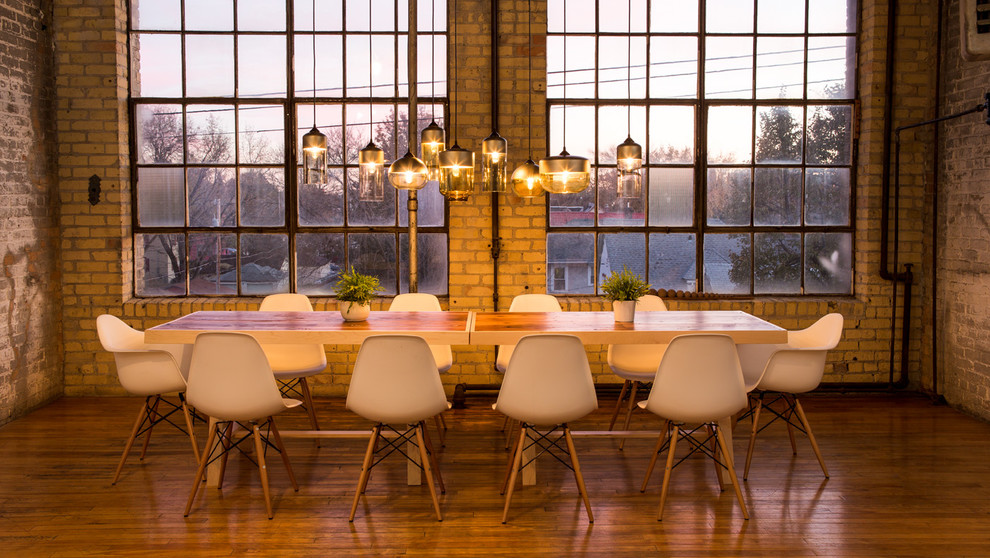 Photo of an industrial dining room in Minneapolis.