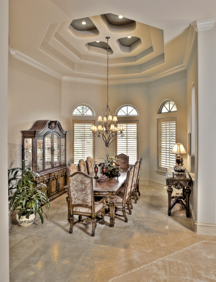 Inspiration for a mediterranean dining room in Dallas.