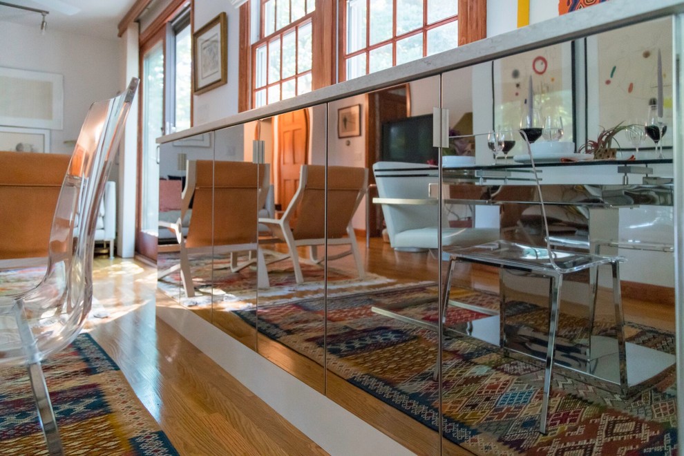 Inspiration for a transitional dining room remodel in Boston