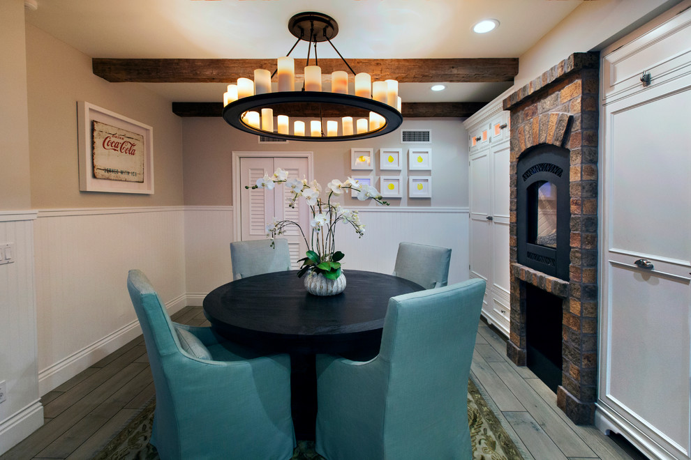 Inspiration for a coastal dining room remodel in Orange County