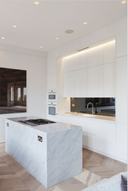 Chevron in Blonde Oak Marylebone Kitchen London by Cheville