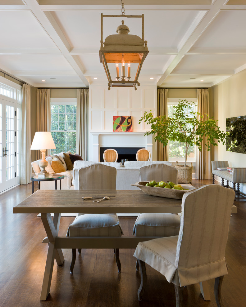 Inspiration for a timeless dining room remodel in DC Metro with beige walls