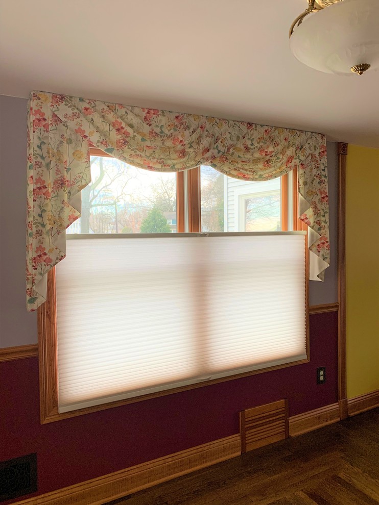 Classic Swag & Jabots over Cordless BottomsUp/Top Down Shade