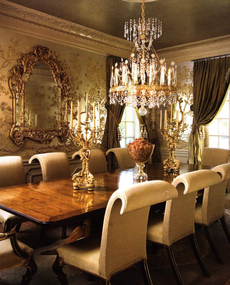 Photo of a mediterranean dining room in Dallas.