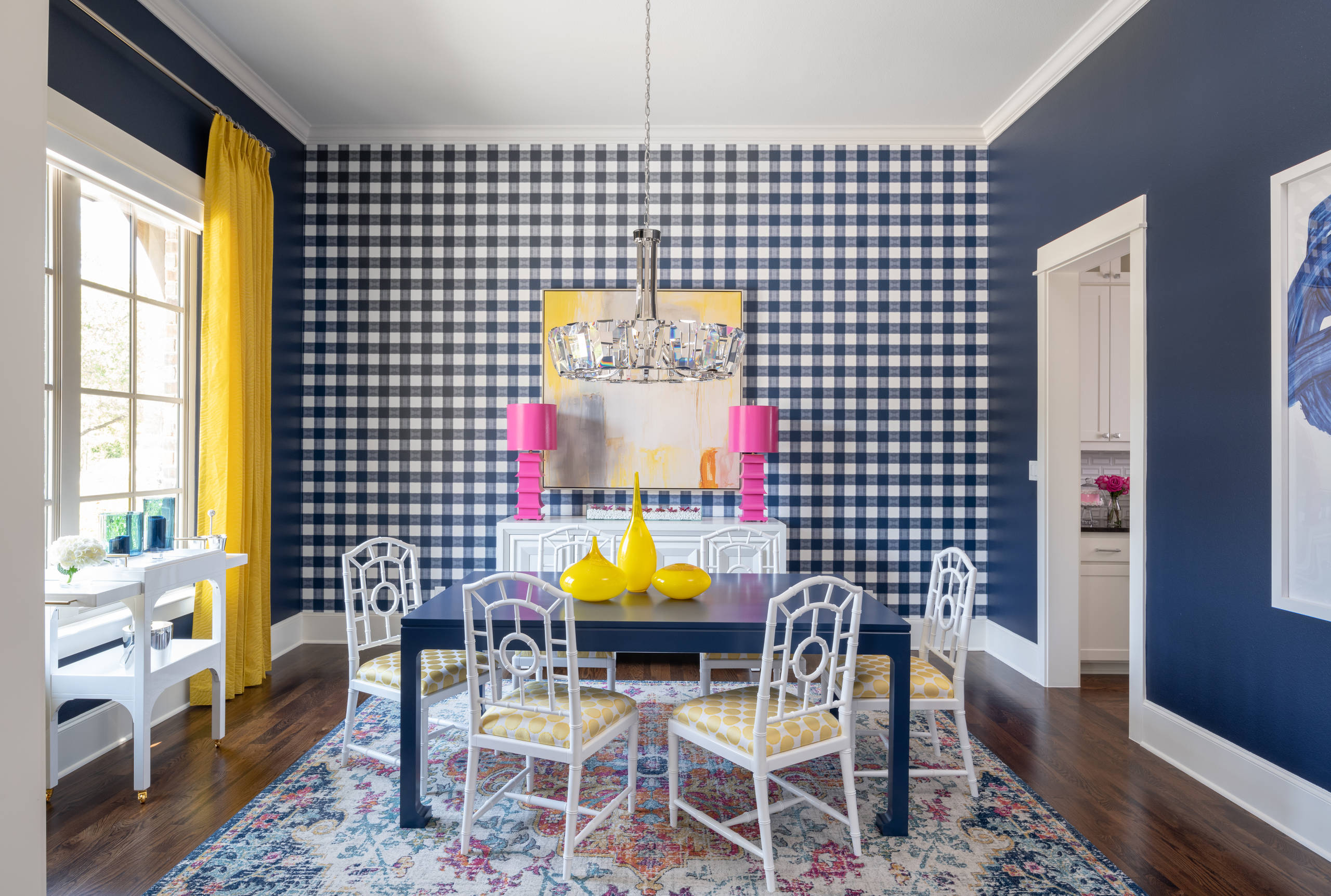 Yellow And Blue Dining Room