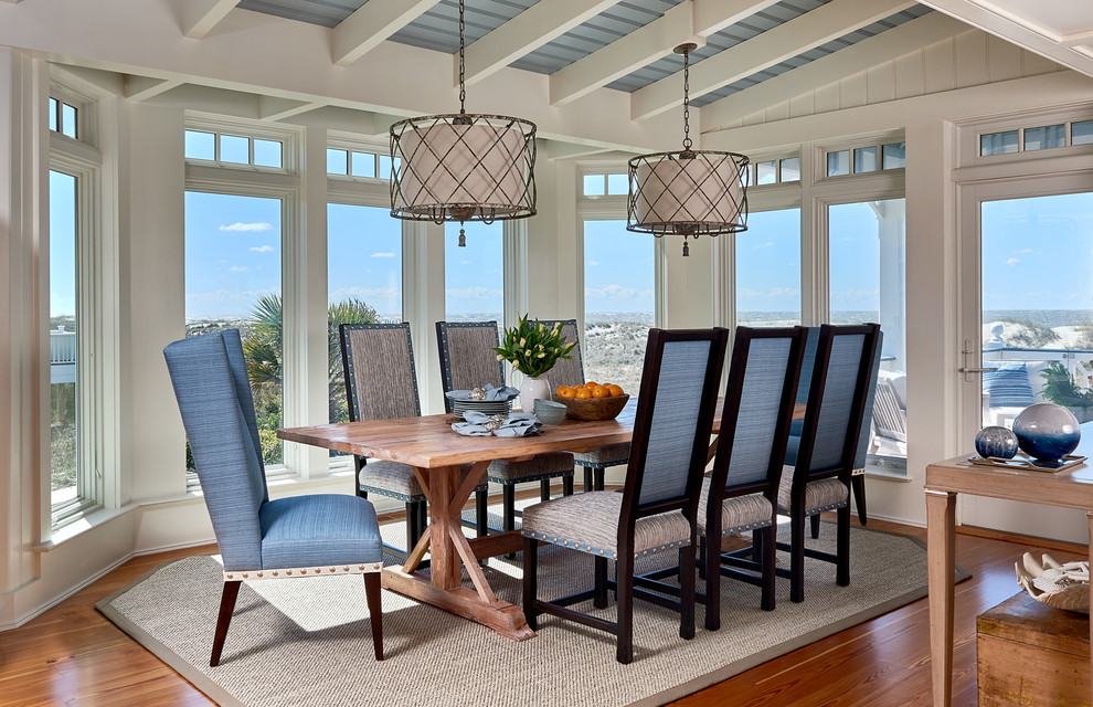Coastal Calm Beach Style Dining Room Raleigh by Southern Studio