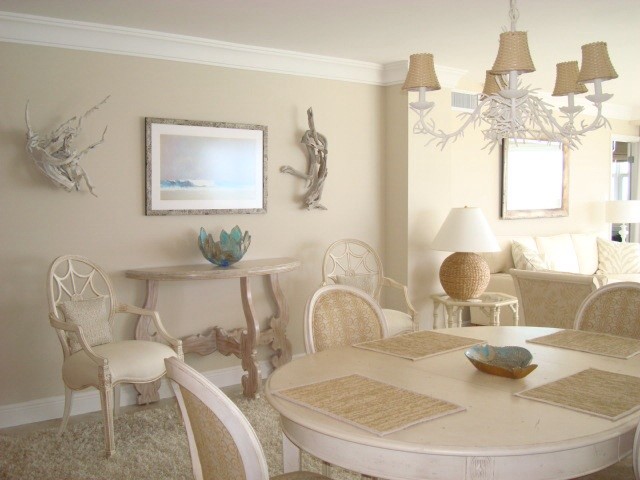 This is an example of a coastal dining room in New York.