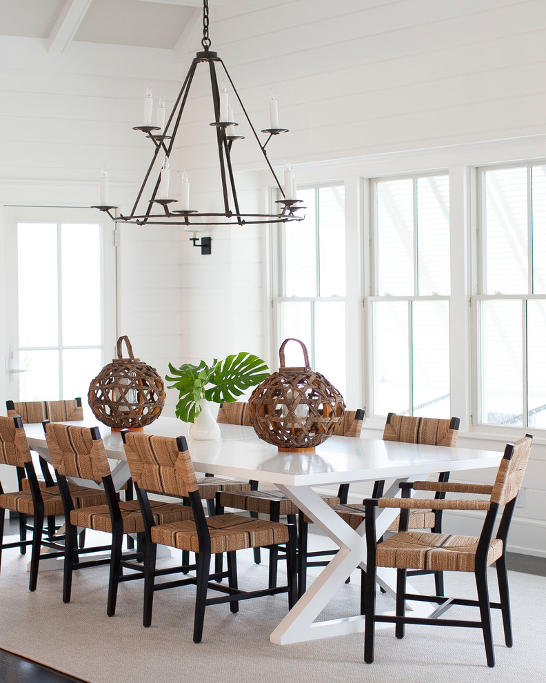 Beach style dining room photo in New York