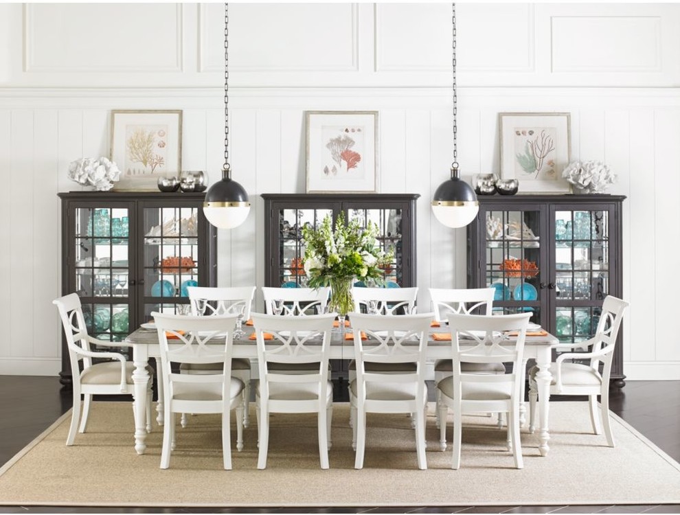 Example of a beach style dining room design in Other