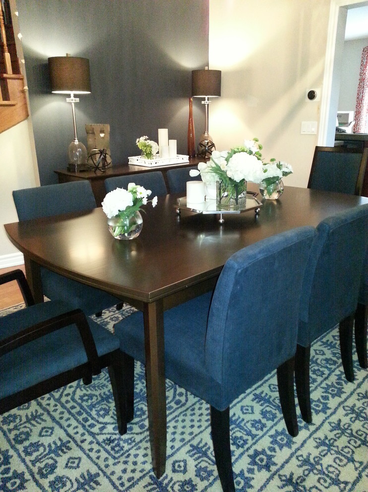 Cobalt Blue Dining Room Transitional Dining Room Toronto by