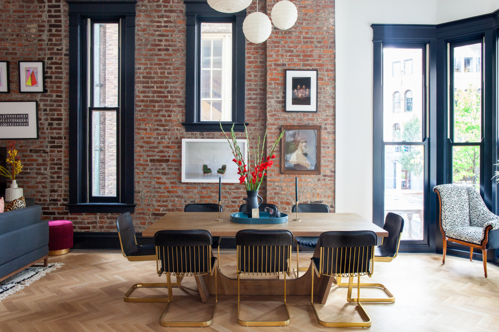 Example of an urban dining room design in Nashville