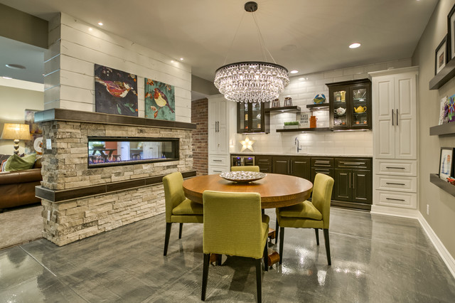 Colorful Basement Remodel - Transitional - Dining Room ...