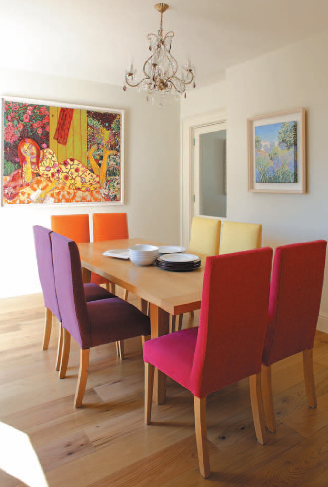 This is an example of a contemporary dining room in Dublin.