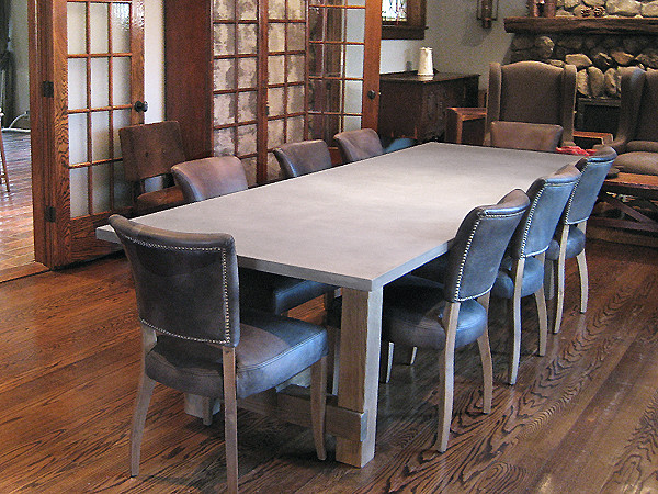 poured concrete dining room table
