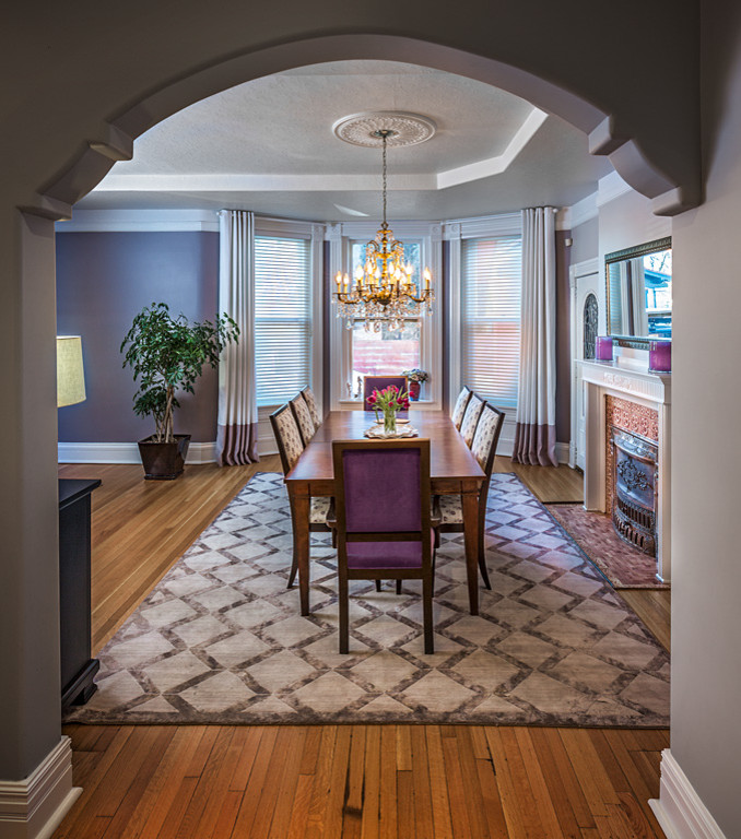 Example of a transitional dining room design in Albuquerque