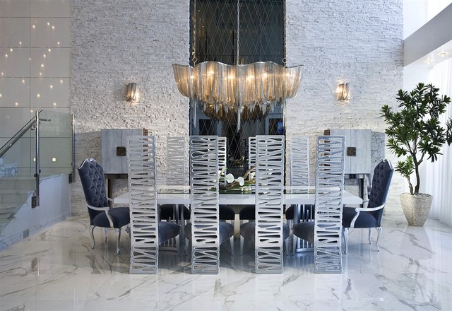 Contemporary Condo In Miami Contemporary Dining Room Miami By Heritage Luxury Builders