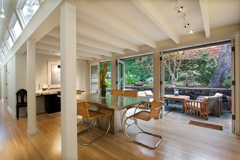 Design ideas for a contemporary open plan dining room in San Francisco.